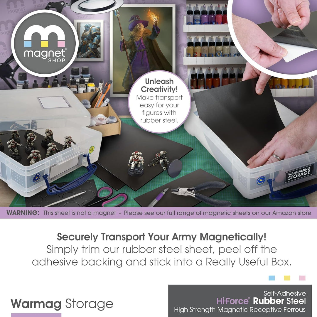 WarMag Gummi-Stahlbleche | Weiches Metallblech (eisenhaltig) für Wargaming-Miniaturen, Magnetdisplay