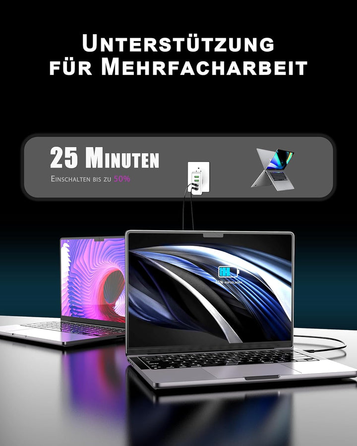 100 W USB C Ladegerät, GaN III Schnellladegerät USB C Netzteil 4 Ports, GaN Ladegerät USB C faltbare