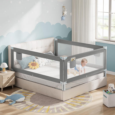 WOLTU Bettgitter, 150 cm Bettschutzgitter für Kinder Baby, Rausfallschutz Bett Boxspringbett Kinderb