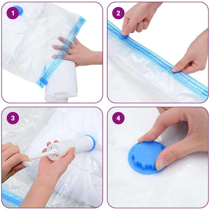 vidaXL Aufbewahrungstaschen 50 pcs Transparent und Blau 130 x 100 cm, Wohnzimmer, moderne Möbel, rec