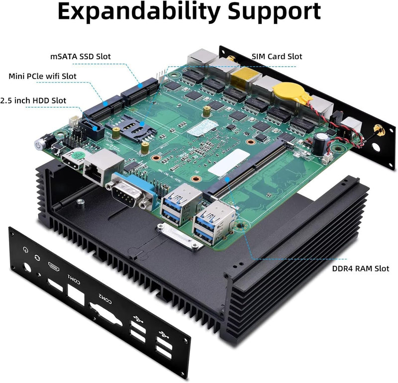 WEIDIAN Firewall Micro Appliance 2.5G, Firewall Box 6 RJ45 2.5GbE Port, Firewall Appliance Core i3-8