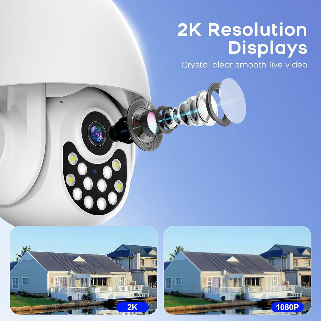 Clouree Alarmanlagen-Set für Zuhause mit 3MP-Aussenkamera, 4G+WLAN-Alarmsystem mit Sirene, PIR-Beweg
