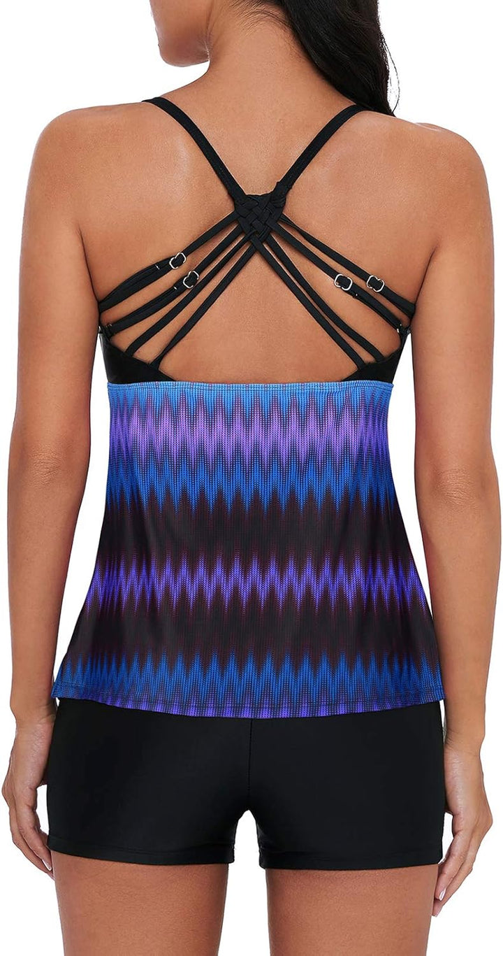 Durio Badeanzug Damen Bauchweg Frau Bademode Badeanzüge Tankinis Tankini mit Hotpants Badebekleidung