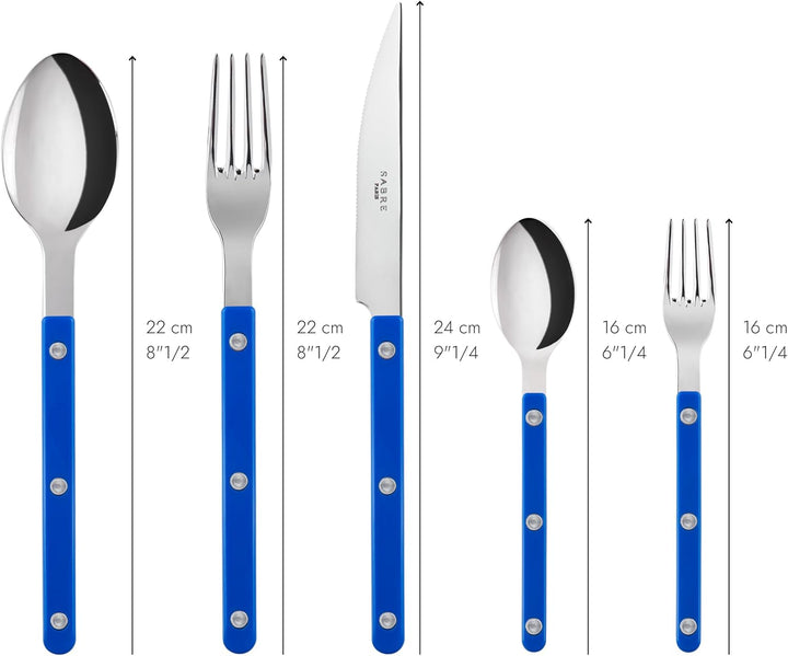 SABRE PARIS - Tafelbesteck, 5-teilig - Bistrot - Messer, Gabel, Esslöffel, Teelöffel &amp; Kuchengabel -