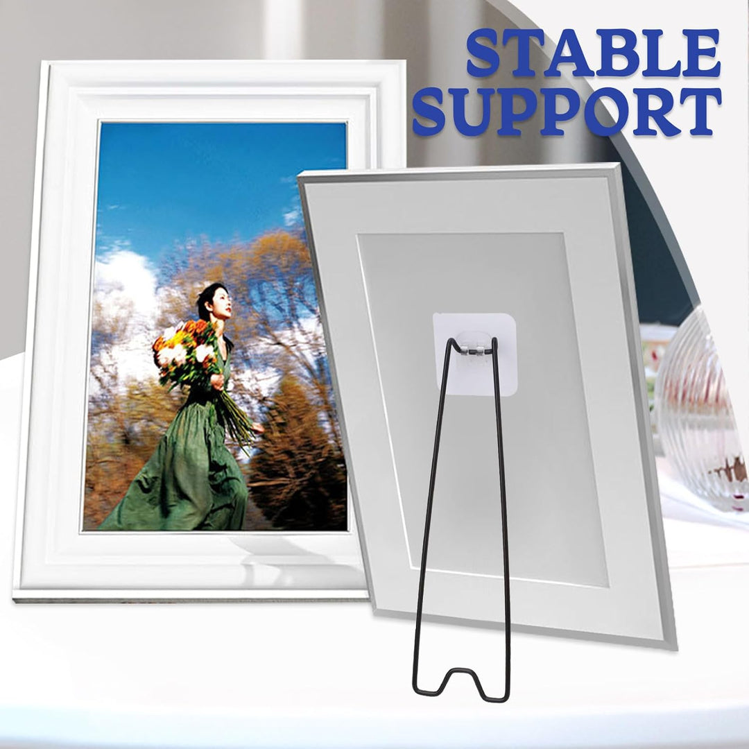 6 Stück Bilderrahmenständer, selbstklebender Edelstahl-Bilderrahmen, Staffeleihalter für 30–46 cm gr