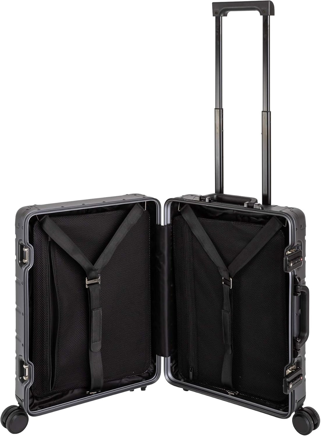 Travelhouse Oslo Alu Reisekoffer Graphit S-55cm & M-65cm Hartschalenkoffer Reise Trolley Koffer Set