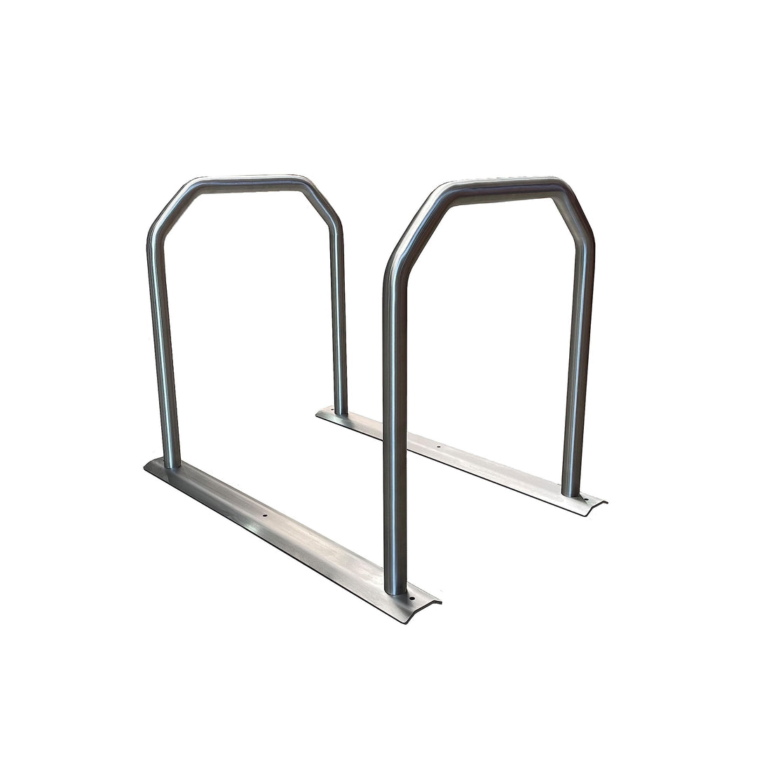 steland metallmanufaktur® Fahrradständer | Edelstahl | Anlehnsystem für 4 Fahrräder | sicherer Stand