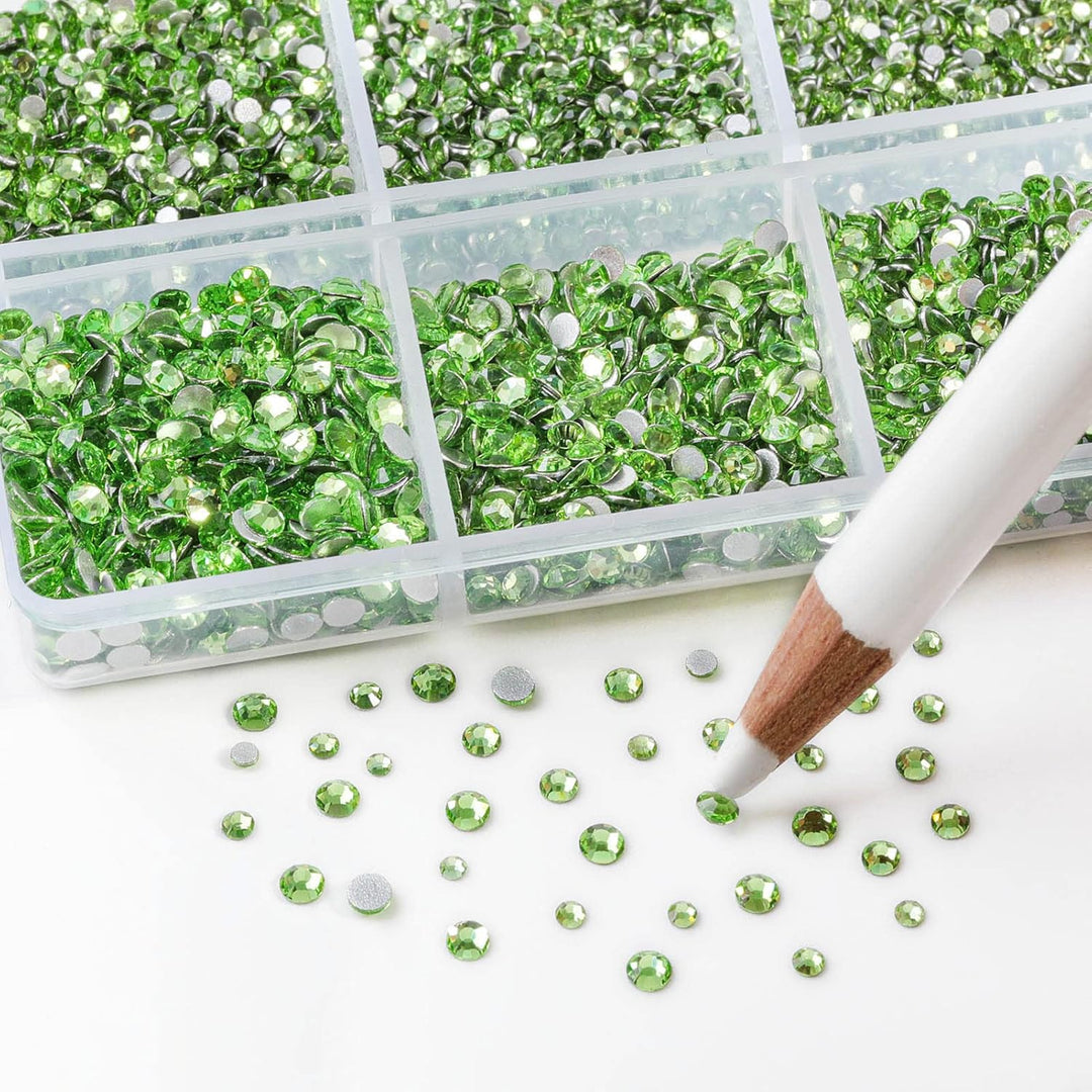 Beadsland 7200pcs Flatback Strasssteine, klar Strasssteine Nagel Edelsteine Runde Kristall Strassste
