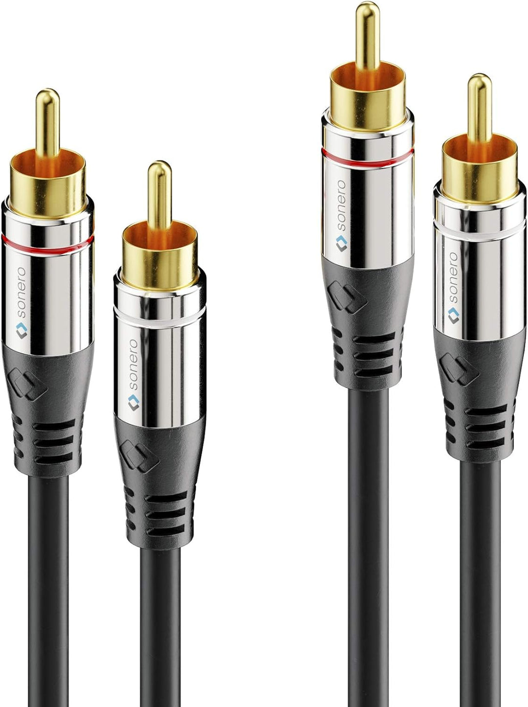 Sonero® Premium 12,5m Cinch Kabel, 2x Cinch auf 2x Cinch, Audio Kabel, Subwoofer, HiFi-Anlage, Verst