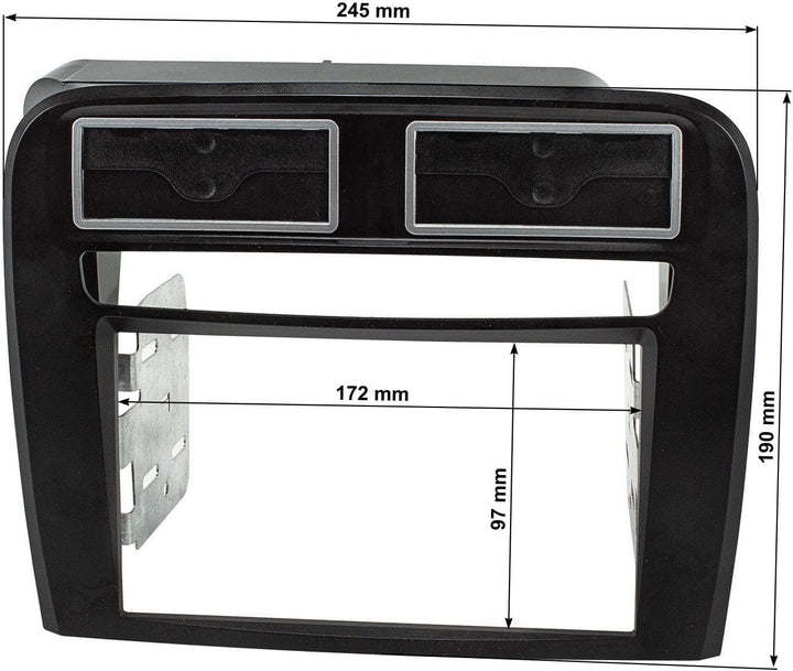 tomzz Audio 2414-046 Doppel DIN Radioblende kompatibel mit FIAT Grande Punto 199 2005-2009 schwarz