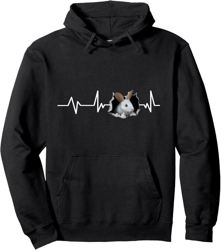 Hasen Herzschlag Kaninchen Hasen Geschenk Hasen Pullover Hoodie