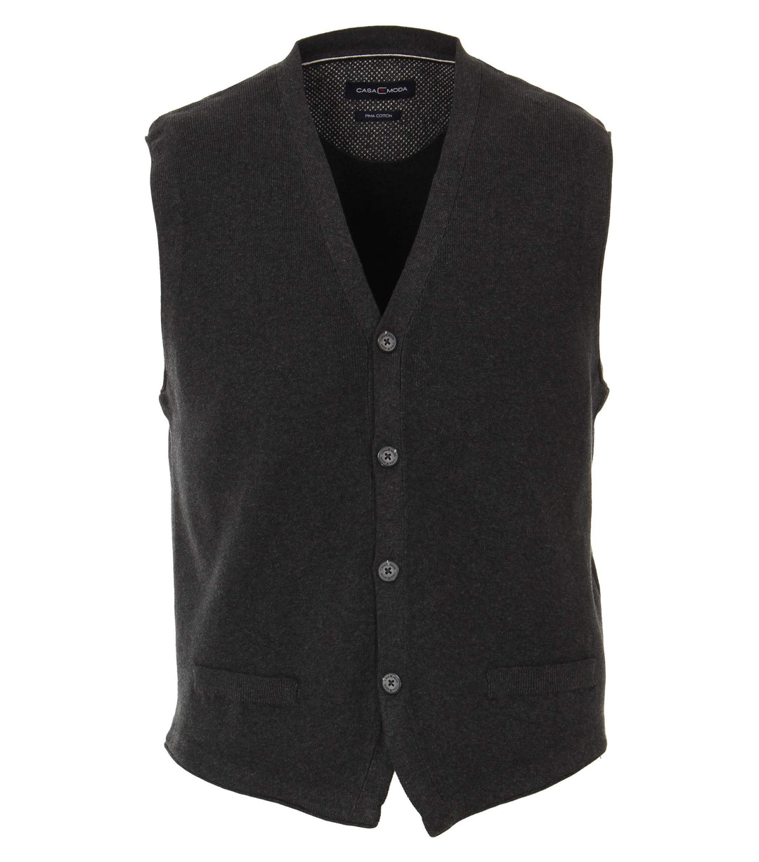 CASAMODA Herren Strickweste unifarben Zwei Einschubtaschen 4XL Grau (Anthrazit 782), 4XL Grau (Anthr