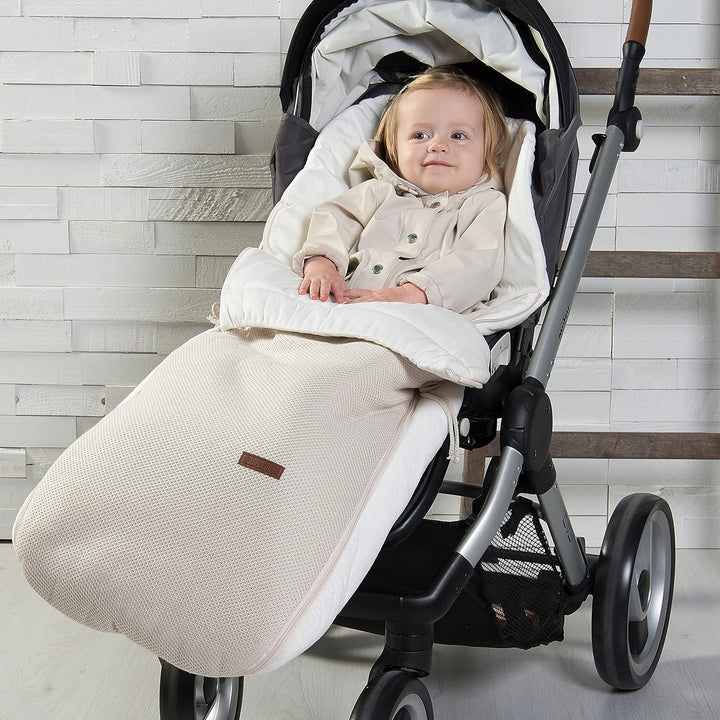 BO Baby's Only - Gestrickte Buggysack - Gefütterte Fusssack Kinderwagen aus Baumwolle - 98x52 cm - f