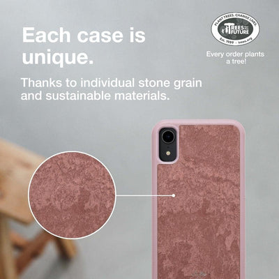 Woodcessories - Bumper Case kompatibel mit iPhone 11 Hülle Rosa Stein, iPhone XR Hülle Rosa Canyon R