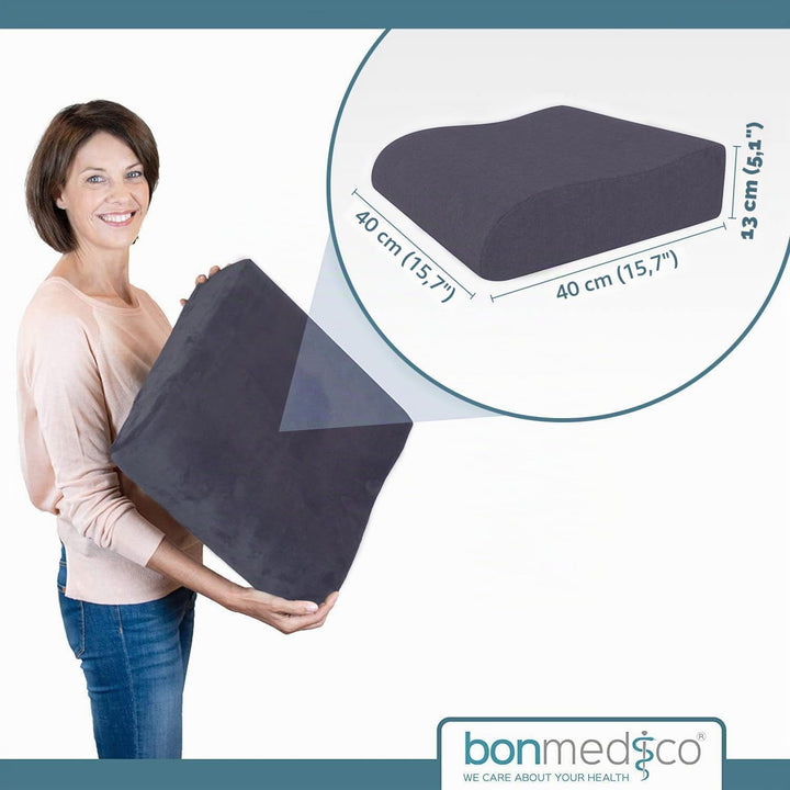 bonmedico Sitzkissen orthopädisch - Ergonomisches Memory Foam Kissen für Bürostuhl, Auto, Rollstuhlk
