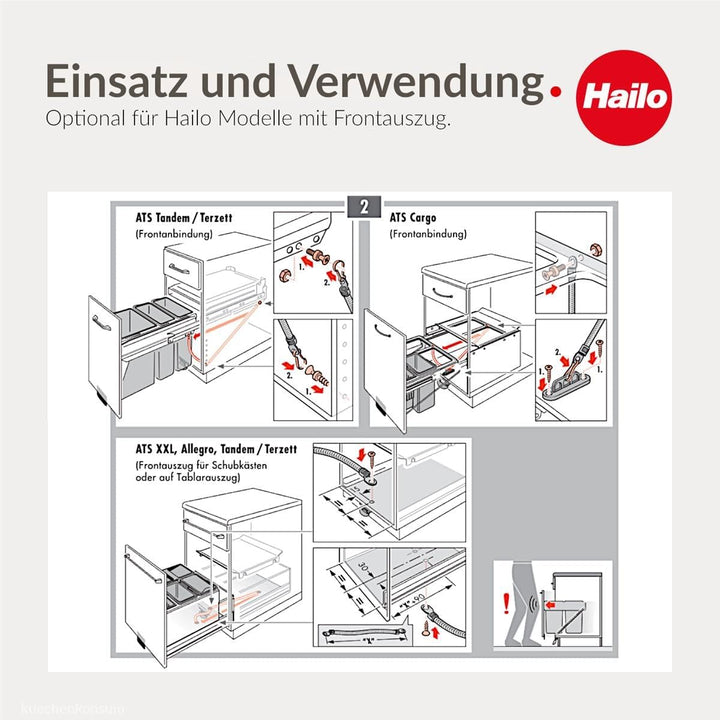 Hailo Kick and Go 3691301 | Öffnungssystem für Abfallsammler per Fusstritt | passend für Unterschran