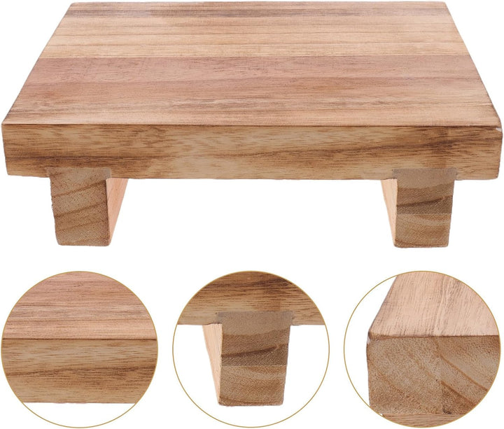Ergonomischer Holz Tritthocker als Fussstütze und Fusshocker für Badezimmer und Kleines Bad Leichter