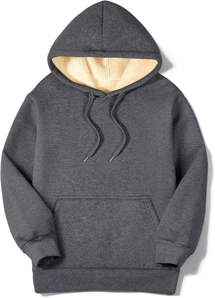 TOMEEK Damen Winter Warmes Sweatshirt Fleece Sherpa Gefütterter Pullover mit Kapuze Lässiger Sportli