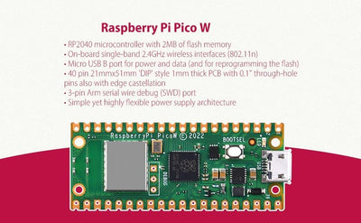 GeeekPi Raspberry Pi Pico W Board with DeskPi PicoMate for Raspberry Pi Pico W, DeskPi PicoMate Expa