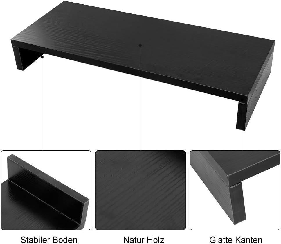 Monitorständer aus Holz, 1 Etage, moderner Monitorständer aus Holz, für PC-Bildschirm, TV, Notebook,