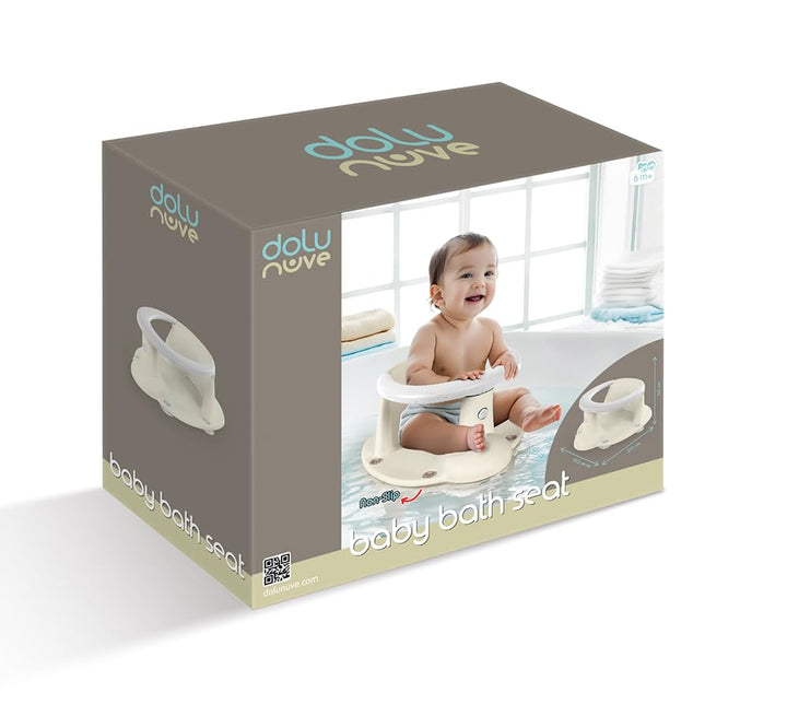 Dolu Baby Badesitz - Sicher & Bequem - Relax Beige - Ideal für Neugeborene & Säuglinge - Einfach zu