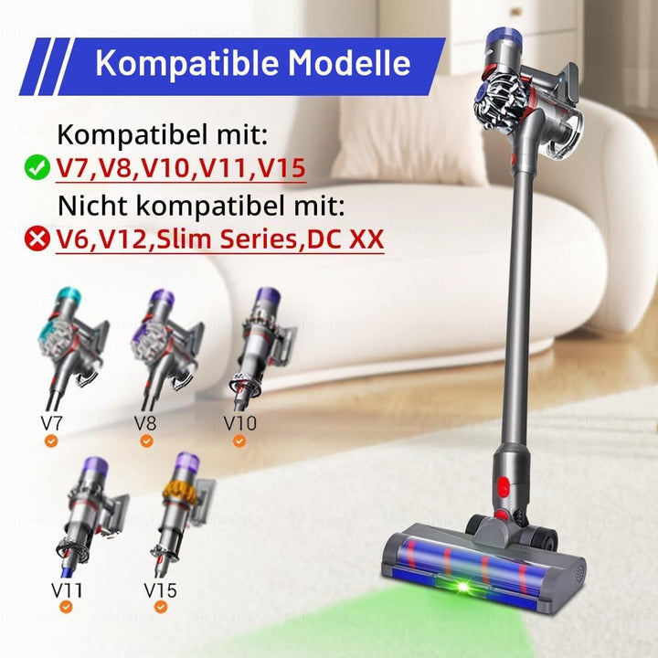LED-Weichwalzen-Bürste-Ersatz Kompatibel Mit Dyson V7,V8,V10,V11,V15 Staubsauger – Bürstenkopf Nur f