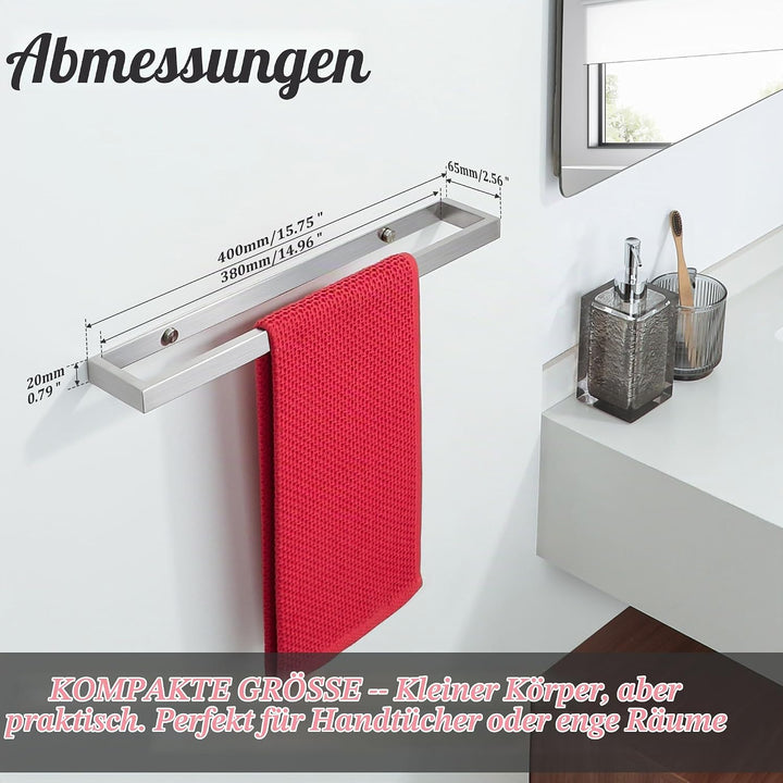 SAYAYO Handtuchhalter Ohne Bohren 40CM Handtuchstange Ohne Bohren Selbstklebend oder Zum Bohren Gebü