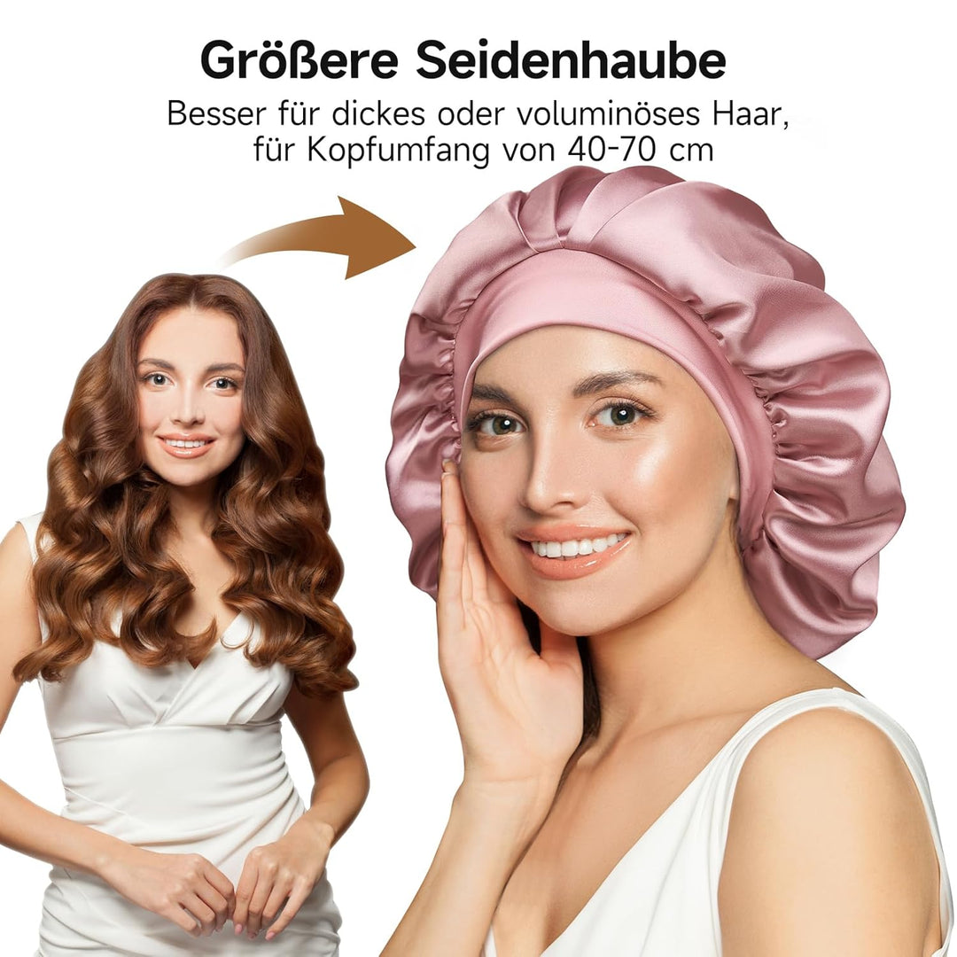 Umisleep 22 Momme Schlafhaube zum Schlafen mit Maulbeerseidenfutter, Doppelschicht Schlafmütze, Vers