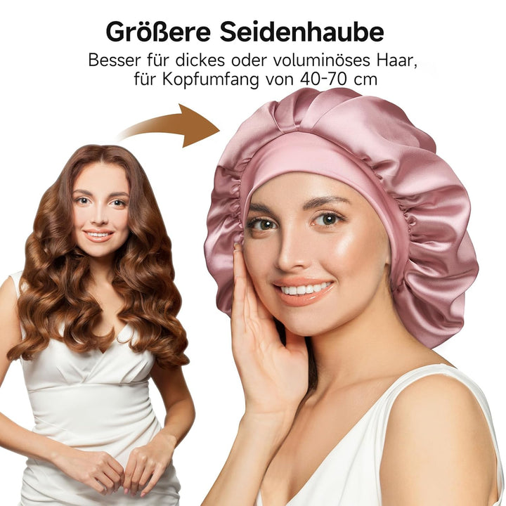 Umisleep 22 Momme Schlafhaube zum Schlafen mit Maulbeerseidenfutter, Doppelschicht Schlafmütze, Vers