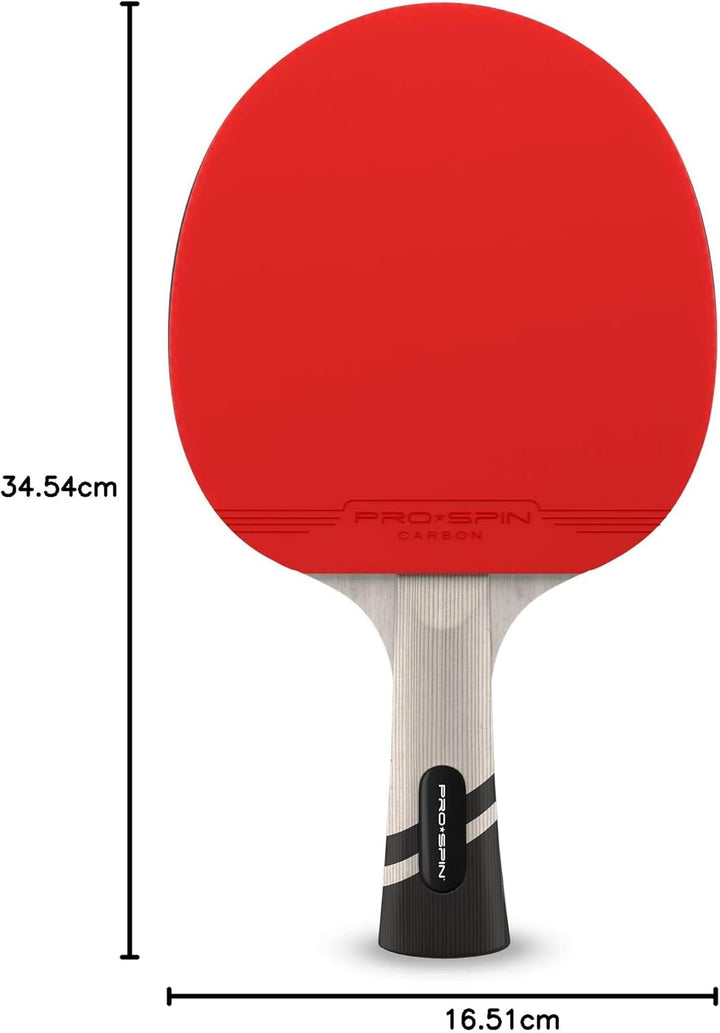 PRO SPIN Carbon Tischtennisschläger | 7-lagiges Schlägerblatt, Offensiv-Gummi, 2,0-mm-Polster, Hochw
