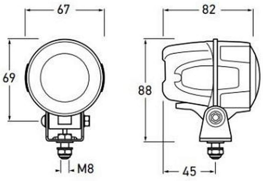 HELLA - LED-Arbeitsscheinwerfer - Modul 50 - 24/12/36/48V - 700lm - Anbau/geschraubt - stehend - Nah