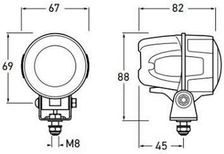HELLA - LED-Arbeitsscheinwerfer - Modul 50 - 24/12/36/48V - 700lm - Anbau/geschraubt - stehend - Nah