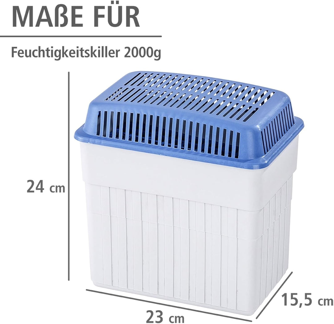 WENKO Feuchtigkeitskiller mit 2 kg Granulatblock, Raumentfeuchter, fasst bis zu 2,8 l Feuchtigkeit,