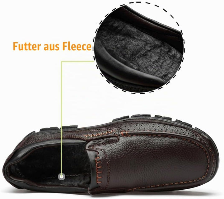 WNUKATO Herrenschuhe Bequemer Slip-on-Loafer Lederschuhen für Arbeit und Business Casual 39 EU Braun