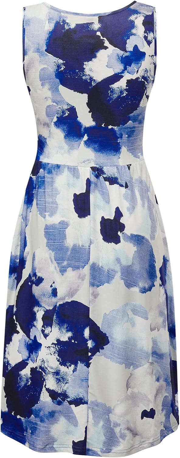 OUGES Damen Sommer Umstandskleid Midi Stillkleid Baumwolle Kleider für Schwangere Lässiges Umstandsm