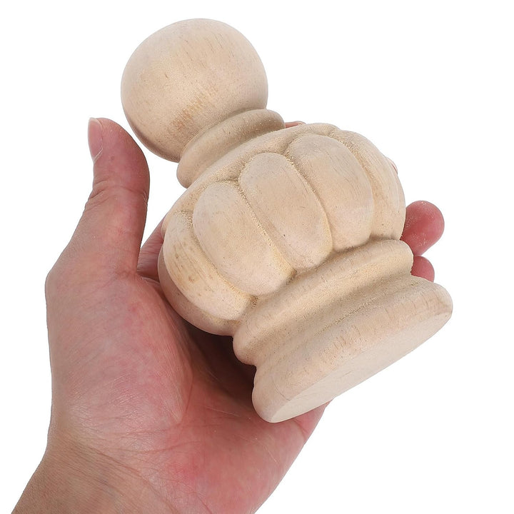 Holz Endkappe für Treppenpfosten, Ananasform, Beige, Geschnitzt