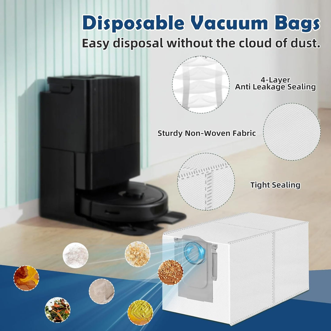 VIEWALL Zubehör für Roborock Qrevo Pro,Qrevo S,Qrevo MaxV Staubsauger 1 Hauptbürsten,2 HEPA-Filter,6
