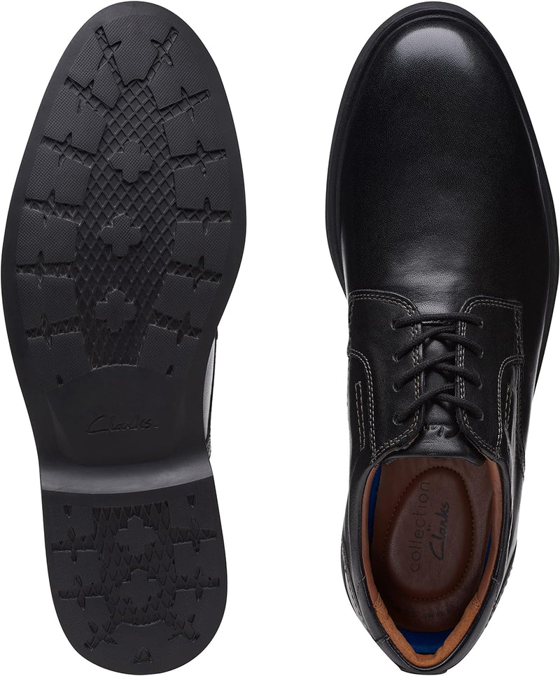 Clarks Herren Malwood Lace Oxford 39.5 EU Black Leather, 39.5 EU Black Leather