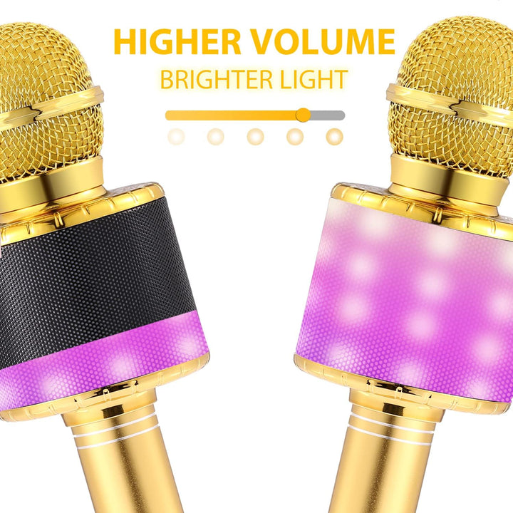 Fede Karaoke Mikrofon, Drahtloses Bluetooth Mikrofon für Kinder, Lustige Geschenke Spielzeug für Tee