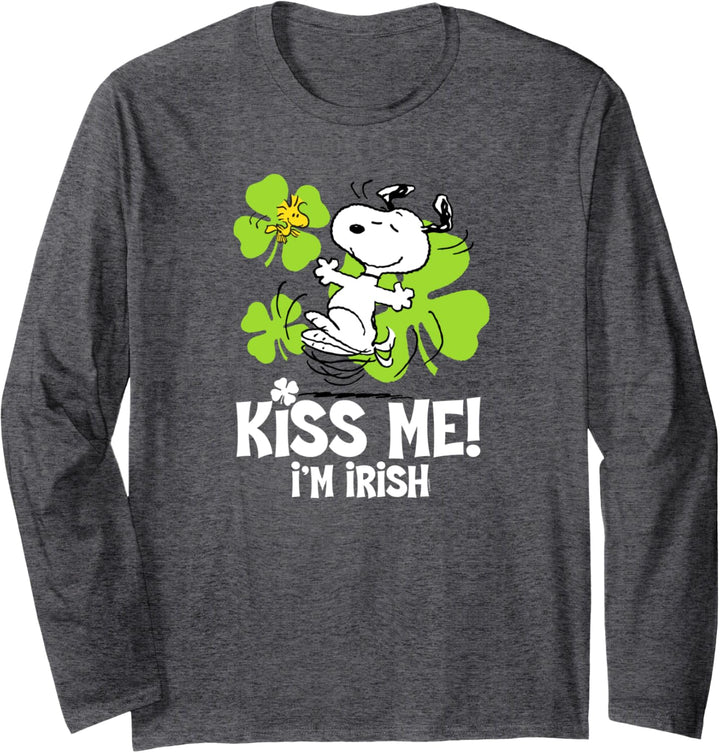 Peanuts St Patrick's Day Küss mich, Ich bin irisch Langarmshirt