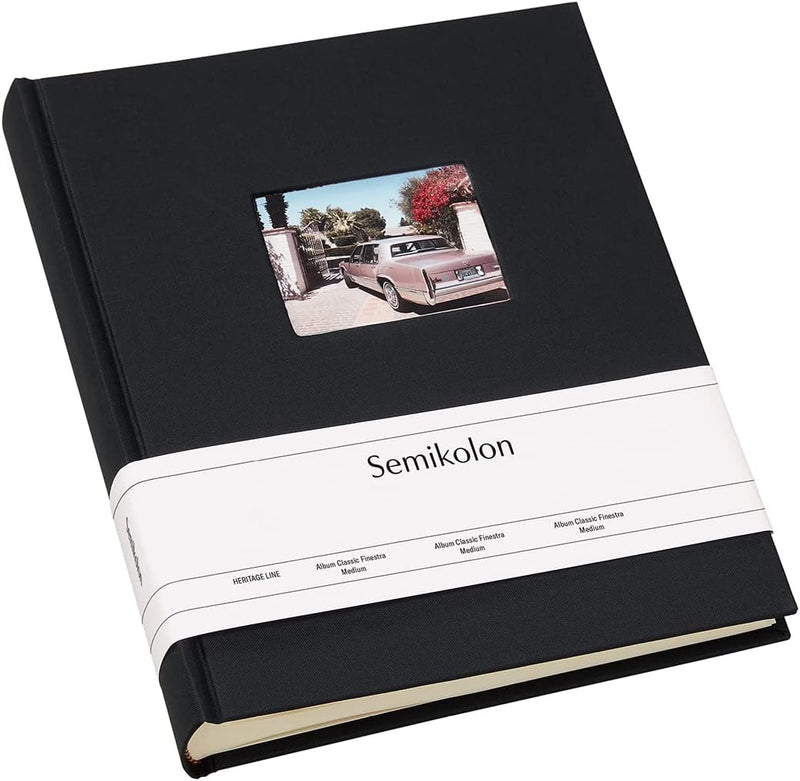 Semikolon 360190 Foto-Album Medium Finestra – 21,6x25,5 cm – 80 Seiten cremefarben, für 160 Fotos –