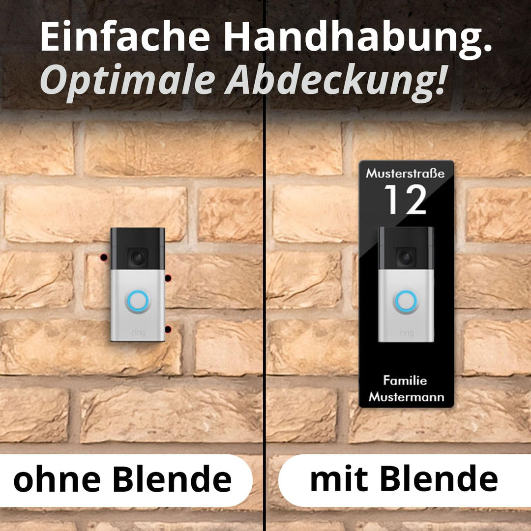 iSecur Acryl Blende personalisiert Premium - Passend für Ring Akku-Videotürklingel 2, Gen 3 Plus 4 (