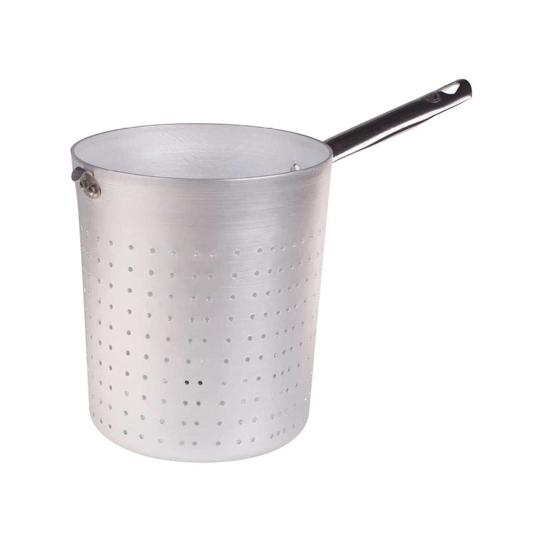 Pentole Agnelli Nudelsieb/scaldapasta Zylindrische aus Aluminium mit Griff aus Edelstahl, Silber 20