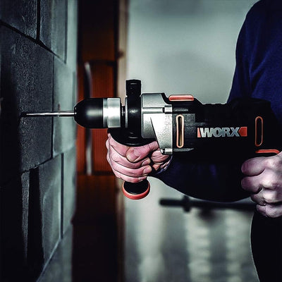 WORX WX328 Schlagbohrmaschine 800W - exaktes Bohren in Holz, Beton & Stahl - einfacher Werkzeugwechs