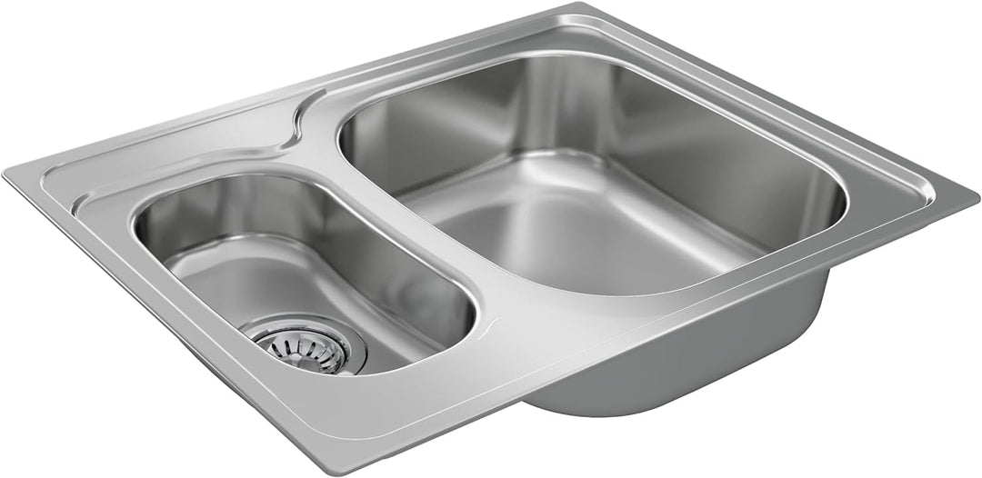 Teka Universe 60 T-XP 1½C Küchenspüle mit 2 Becken, eingebettet und wendbar, für Möbel mit 60 cm, gr