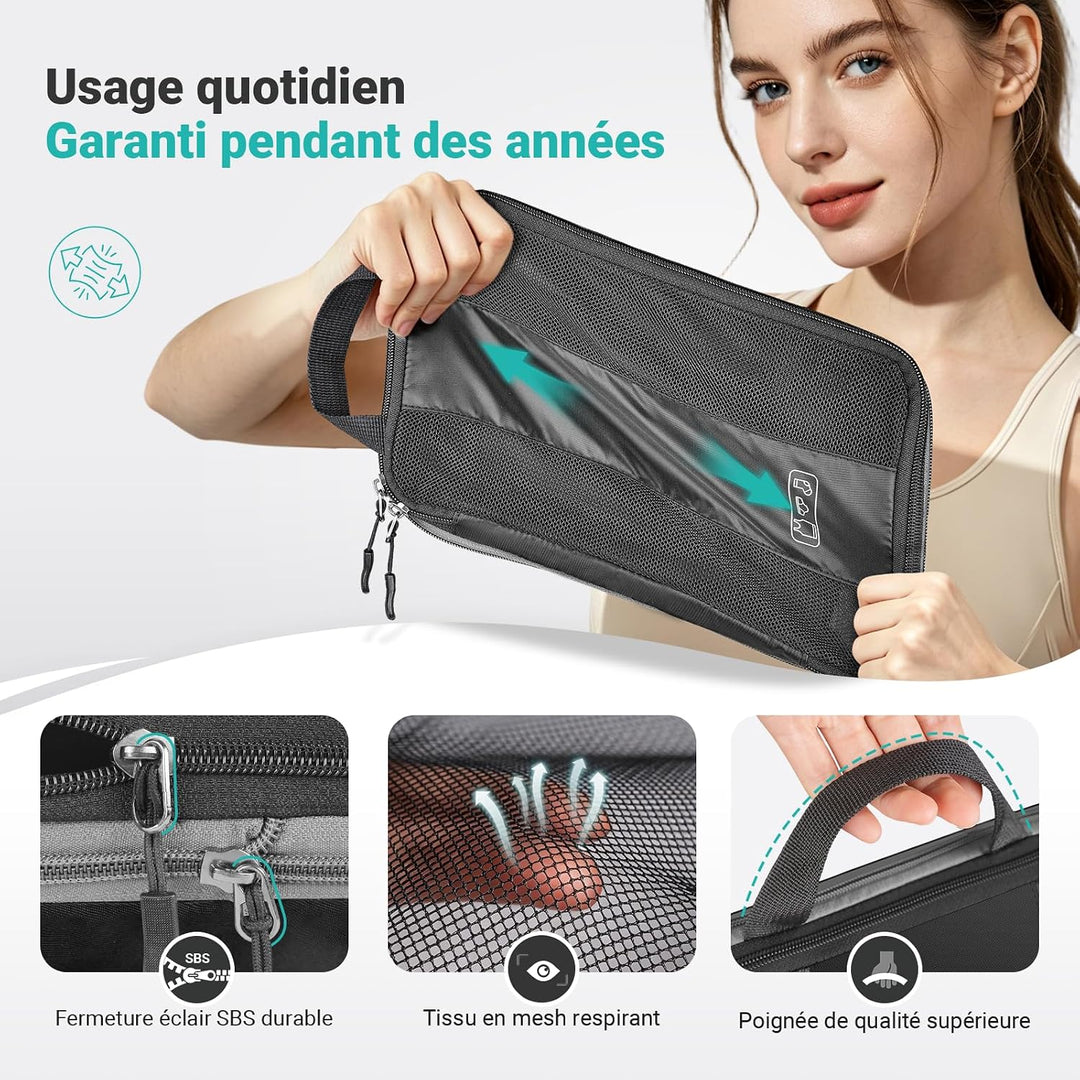 Koffer Organizer mit Kompression, 8 Stück Packing Cubes für Koffer und Rucksack – wasserabweisende P
