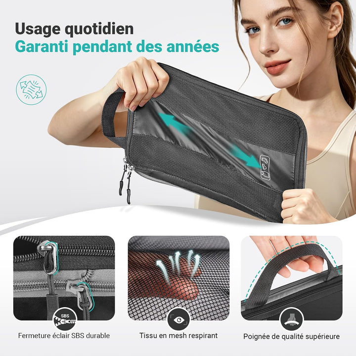 Koffer Organizer mit Kompression, 8 Stück Packing Cubes für Koffer und Rucksack – wasserabweisende P