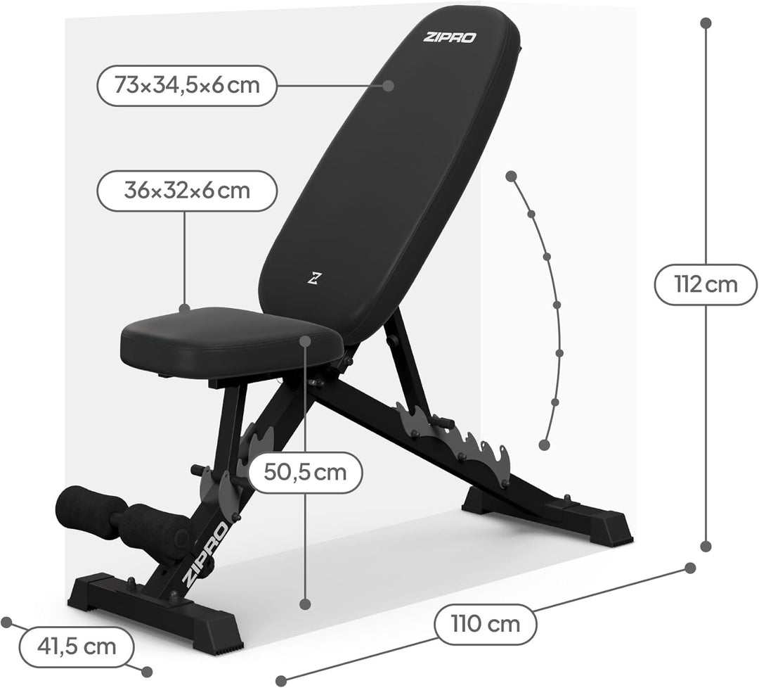 Zipro klappbare Trainingsbank, Bankdrücken, Fitnessbank, Multifunktion Sit up bank, Fitnessgeräte, F