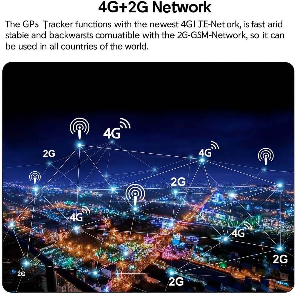 Winnes Mini 4G GPS Tracker Magnetisch Geofence-Alarm, Multi-Tracker-App Globale Echtzeit-Ortung, Meh
