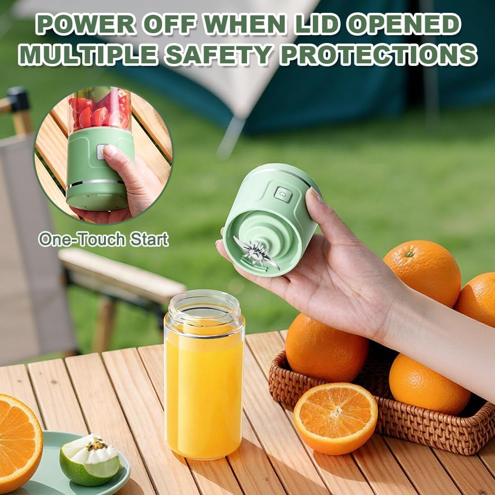Fresh Juice Mixer Flasche, TGKYK 450ml Tragbarer Mixer Smoothie Maker mit Bürsten, 38 Klingen, USB-L